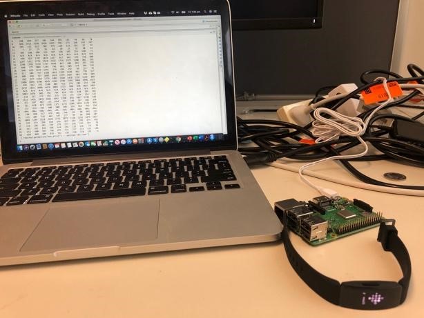 A Raspberry Pi 3 is being used to interface with Fitbit and analyzing data in the testbed